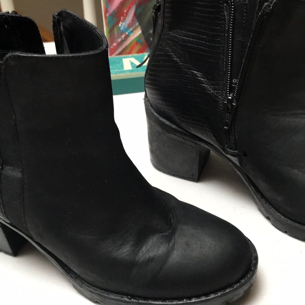 Black leather  boots